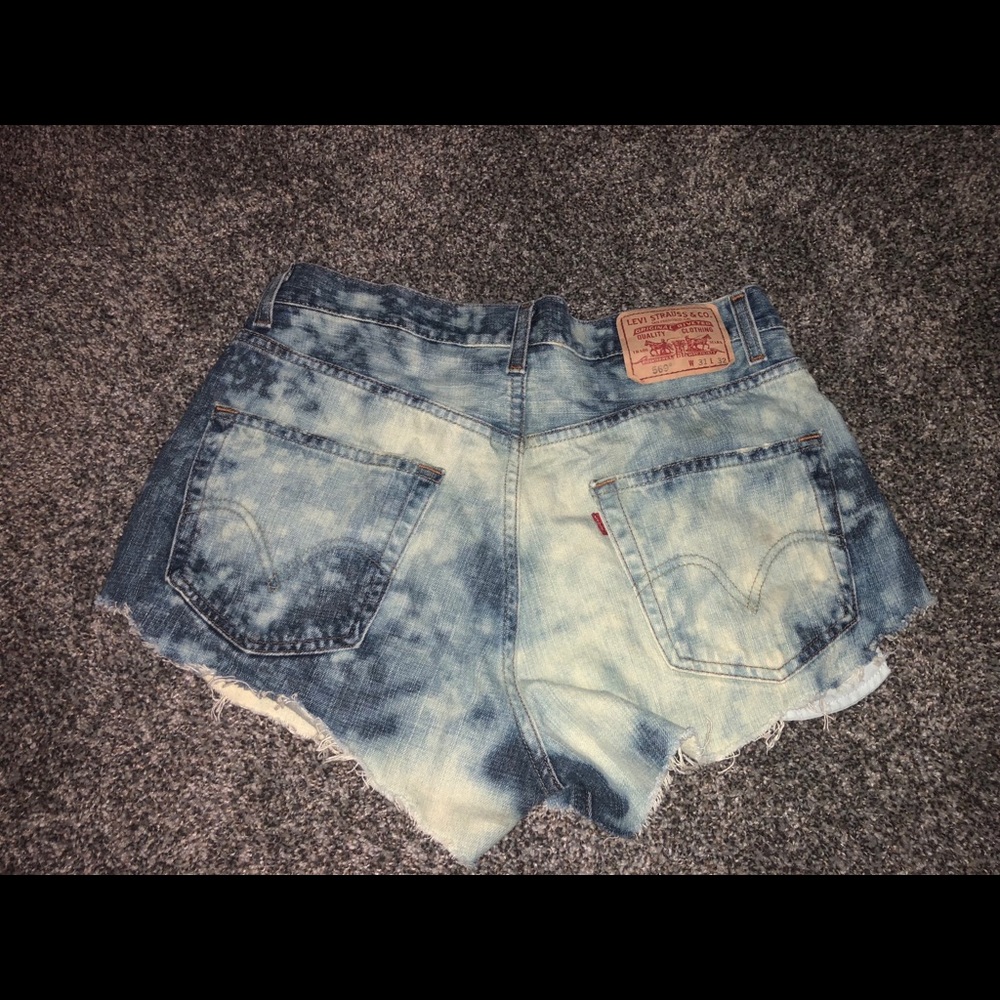 Levi’s Denim Hand Distressed Shorts